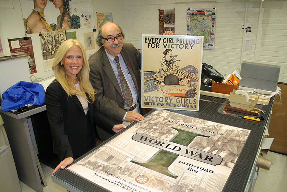Monmouth County Clerk Christine Giordano Hanlon and Monmouth County Archivist Gary Saretzky prepare for Archives and History Day, which will be held on Saturday, Oct. 3 from 9 a.m. to 3 p.m. at the Monmouth County Library Headquarters in Manalapan, NJ.